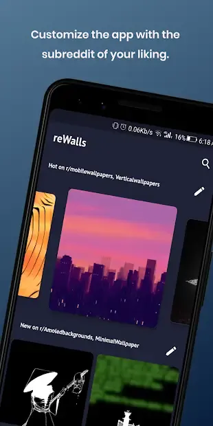 reWalls: Wallpapers from Reddit screenshot 1