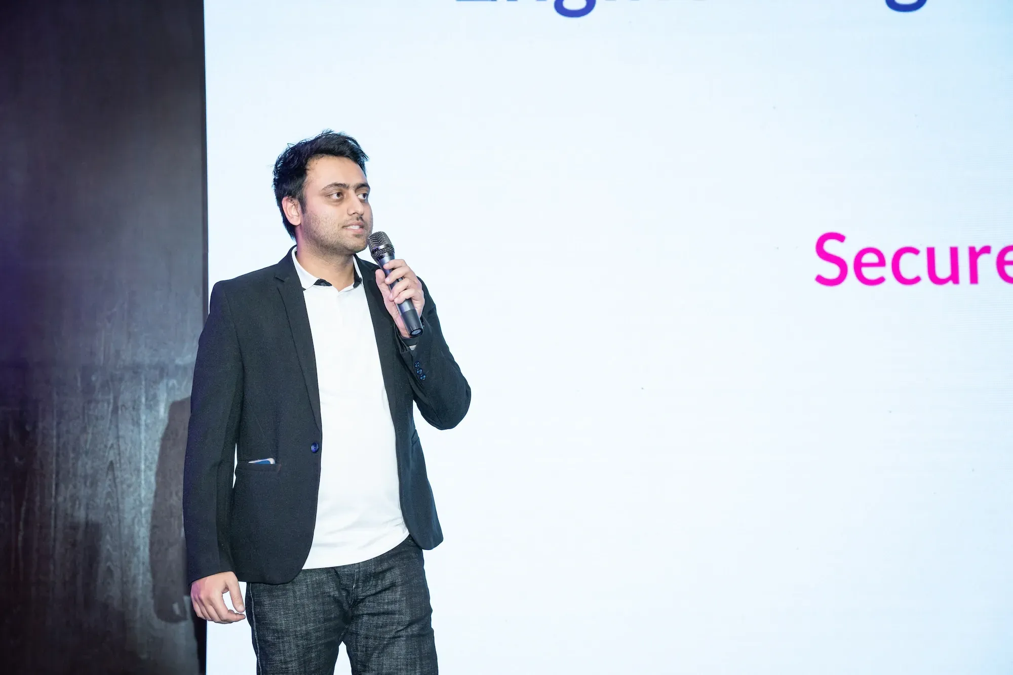 Bibek presenting at a technical talk
